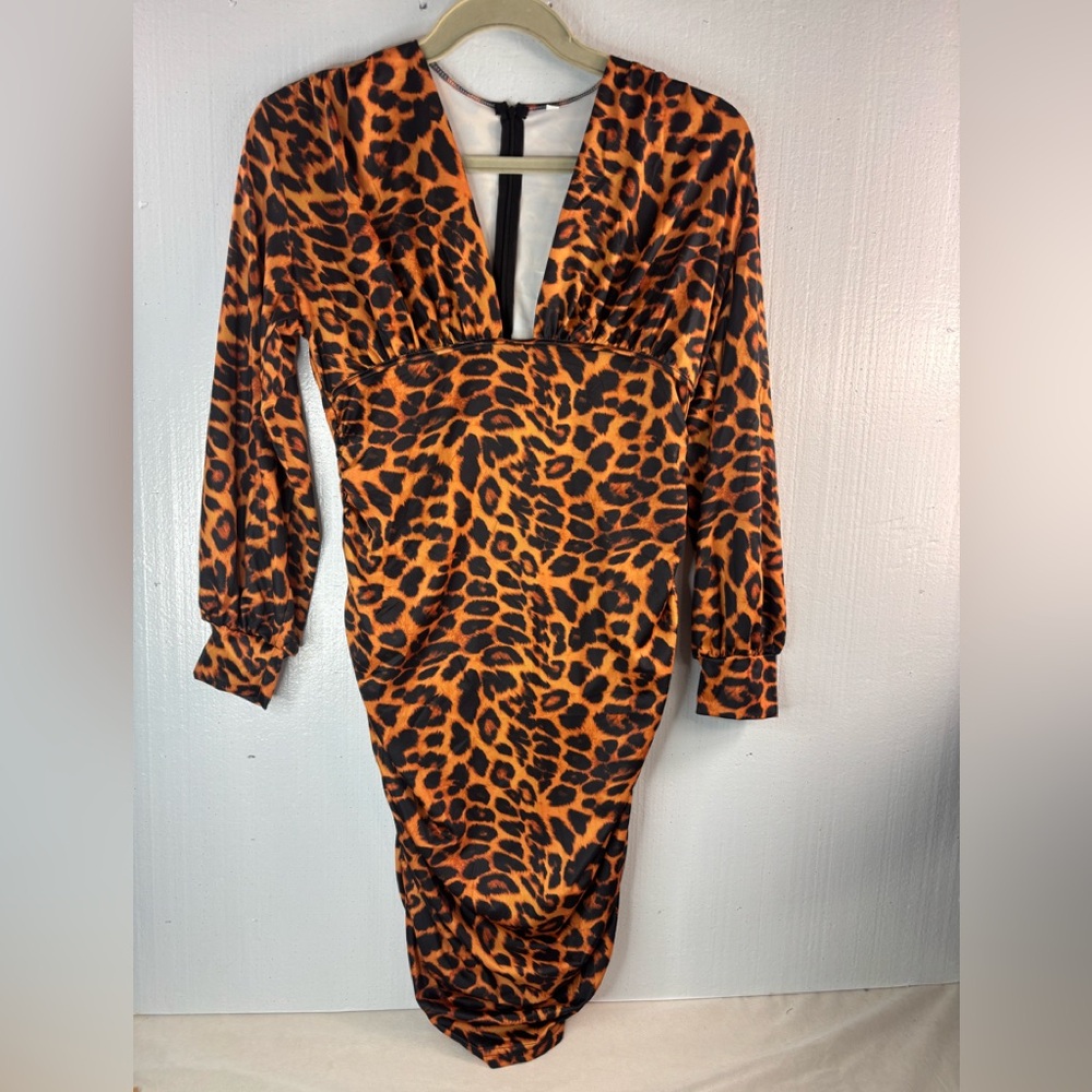Beautiful XXL Orange and Black Bodycon Dress for a Night Out
